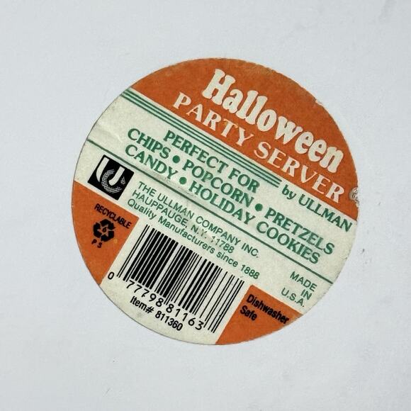 Vintage Halloween Jack-O’-Lantern 80s Large Ullman Molded Plastic Pumpkin Bowl - Picture 6 of 12